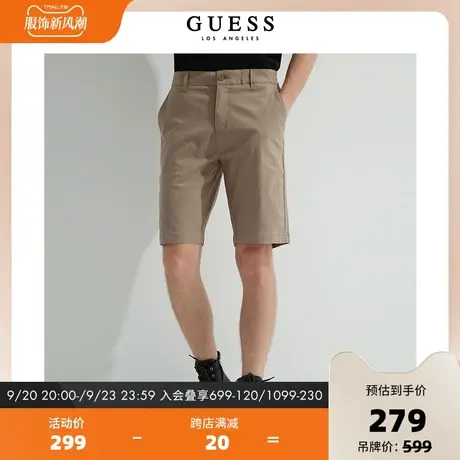 GUESS 男士纯色简约休闲五分短裤-MM2W8956商品大图
