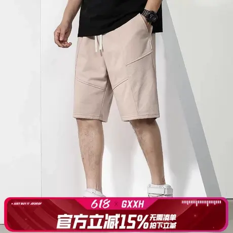 GxxH大码男装美式短裤男夏季2024新款宽松休闲运动复古潮流卫裤商品大图