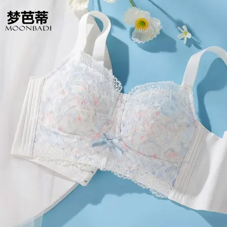 梦芭蒂大码内衣女薄款全罩杯大胸显小文胸上托收副乳胸罩华灯初上图片