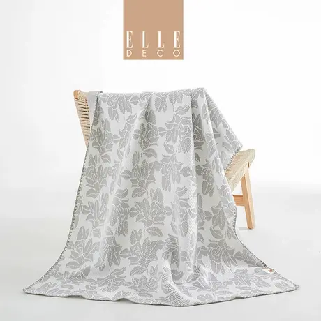 ELLE DECO精工提花毯薄毯子办公室午睡毯披肩毯空调盖毯四季通用商品大图