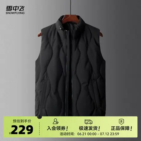 雪中飞2025秋新款男士爸爸款立领羽绒外穿背心商务休闲纯色百搭商品大图