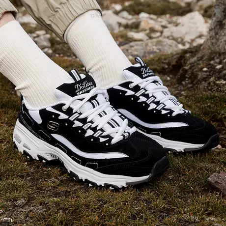 斯凯奇熊猫鞋黑白配色女鞋官方秋季新款休闲鞋女士老爹鞋运动鞋商品大图