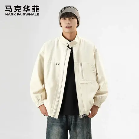 马克华菲美式立领工装夹克男士秋季潮牌大码百搭痞帅宽松男装外套图片