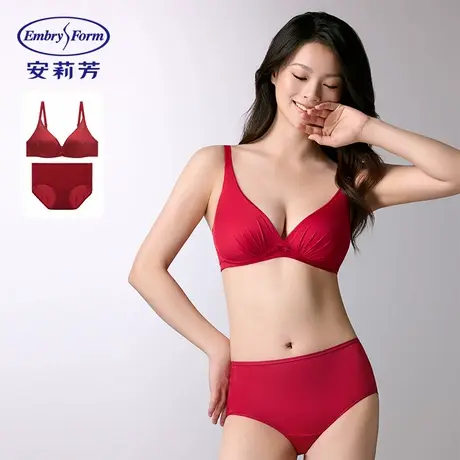 【林依轮直播间】安莉芳小软枕光面内衣女小胸聚拢无钢圈文胸套装商品大图