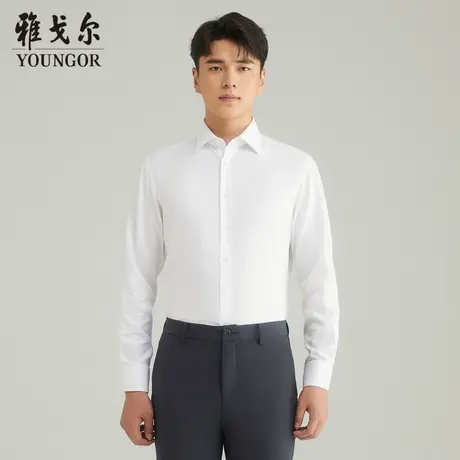 雅戈尔奥莱 商场同款男士长袖衬衫秋季新款官方商务休闲免烫衬衫商品大图