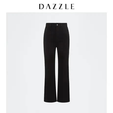 【七七酱专享】DAZZLE地素奥莱 春季黑色时髦百搭直筒牛仔裤女图片