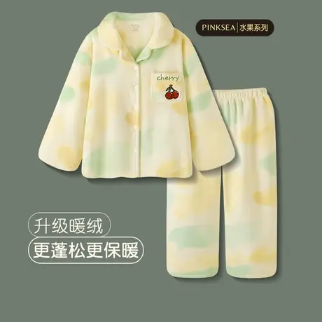 Pinksea睡衣冬季女新款珊瑚绒大码套装加厚法兰绒保暖秋冬家居服商品大图