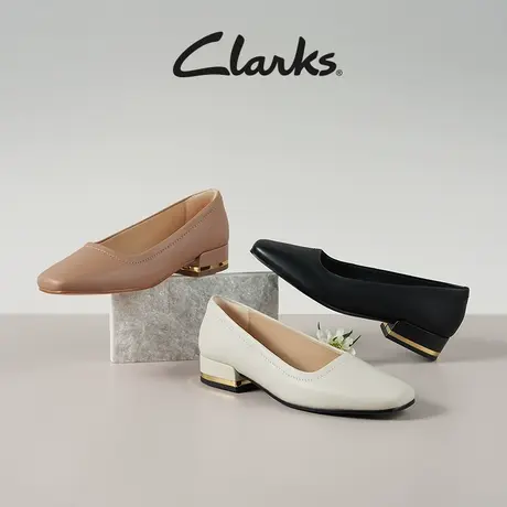 Clarks其乐女鞋赛伦系列乐福鞋方头单鞋女一脚蹬皮鞋舒适通勤鞋子商品大图