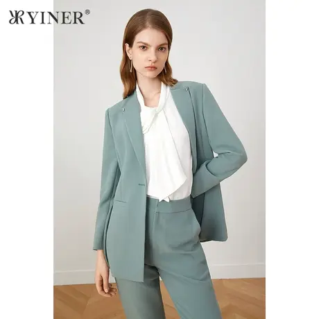 *YINER音儿奥莱女装秋季通勤西装短外套商品大图