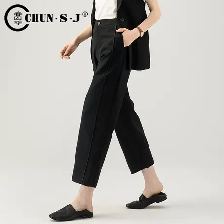 夏季女裤黑色裤子女宽松莫代尔休闲裤女薄款胖mm镰刀哈伦裤香蕉裤图片