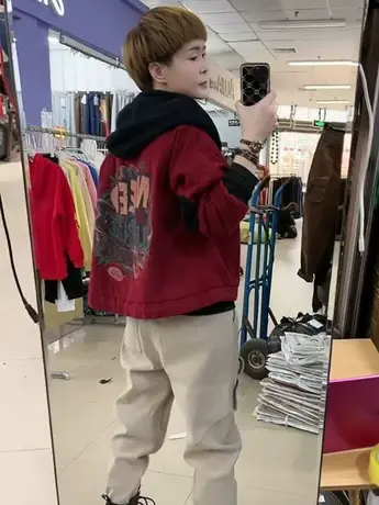 韩版撞色拼接洋气加绒外套欧洲站2023秋冬新款时尚宽松百搭上衣潮图片