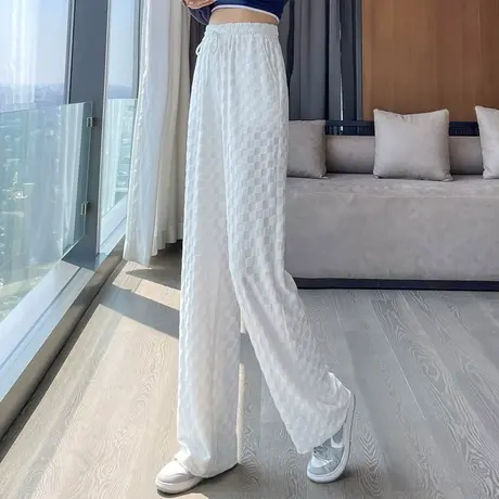 白色阔腿裤女2023新款春夏薄款裤子春季女裤宽松长裤休闲裤直筒裤商品大图