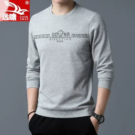 潮流圆领长袖T恤男士时尚百搭宽松打底衫卫衣2022秋冬季新款上衣商品大图