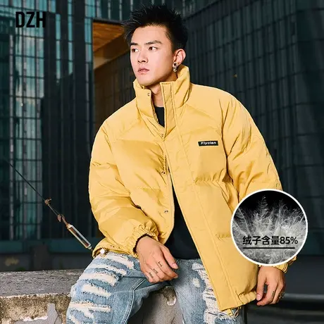 男士黄色面包羽绒服男款冬季加绒加厚外套2024年新款羽绒夹克冬装商品大图