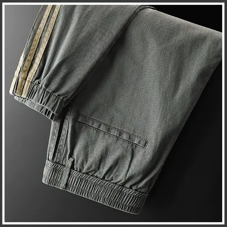 秋季春秋款军绿色工装裤男士束脚宽松九分休闲裤子男裤潮牌青少年商品大图