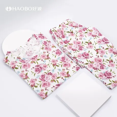 好波中老年妈妈大码宽松短袖奶奶纯棉打底衫婆婆休闲裤HLP2202商品大图