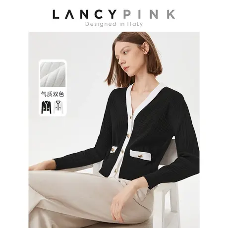 【意大利设计】朗姿法式小香风高级感气质2023春季新款毛针织衫女图片