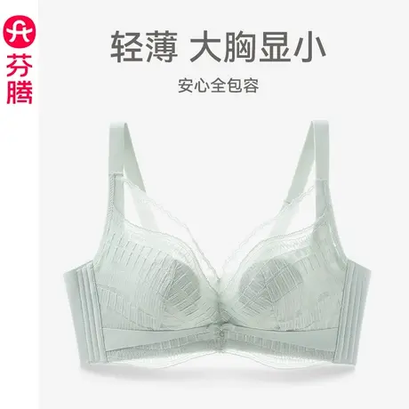 芬腾女士内衣大胸显小上托防下垂文胸性感蕾丝薄款透气收副乳胸罩商品大图