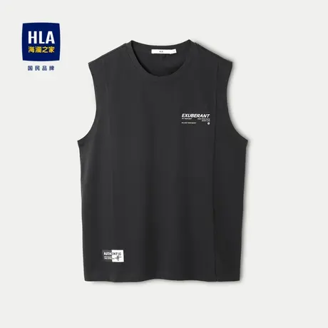 HLA/海澜之家冰感科技棉休闲背心2024新款吸湿排汗圆领凉感背心男商品大图