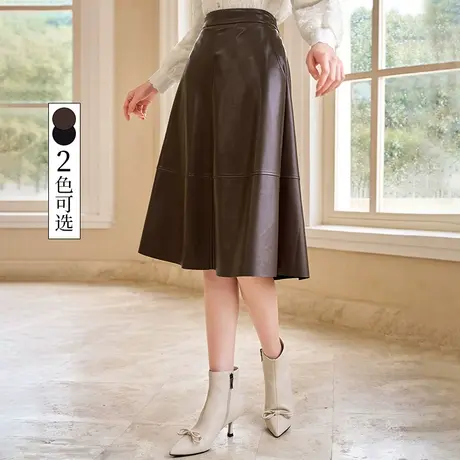 【直播间闪降】香影皮裙半身裙女高腰2023秋冬新款裙子法式美拉德图片