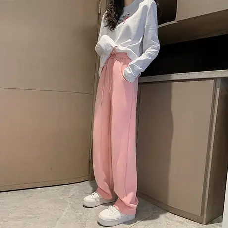 香蕉裤女2024年春秋装新款宽松显瘦直筒拖地长裤子窄版阔腿休闲裤商品大图