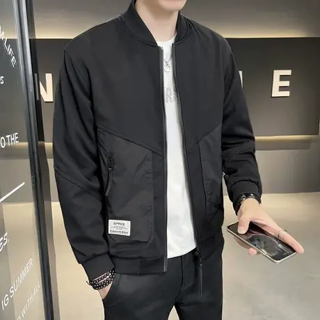 2023春季新款棒球服男士飞行员夹克修身外套男春秋薄款棒球领春装商品大图