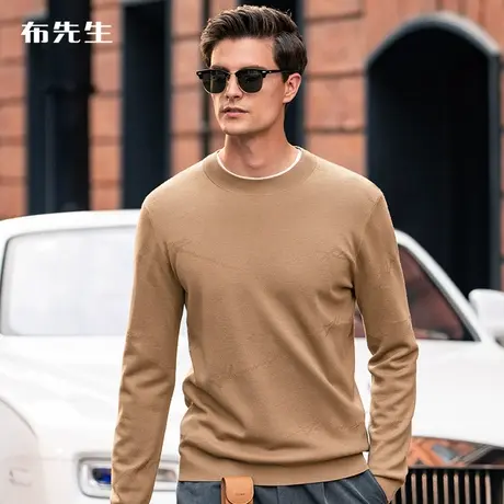 MrBu布先生时尚半高领羊毛衫男 秋冬全身精致提花男装上衣BT11706商品大图
