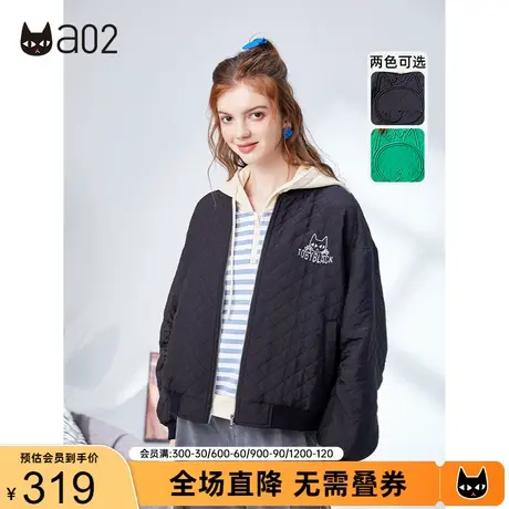 a02夹棉外套女秋季新款潮酷宽松薄款棉服休闲简约外搭棒球服商品大图