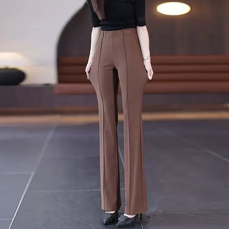 微喇西装裤女秋天高腰弹力修身垂感马蹄裤今年爆款职业休闲鱼尾裤图片
