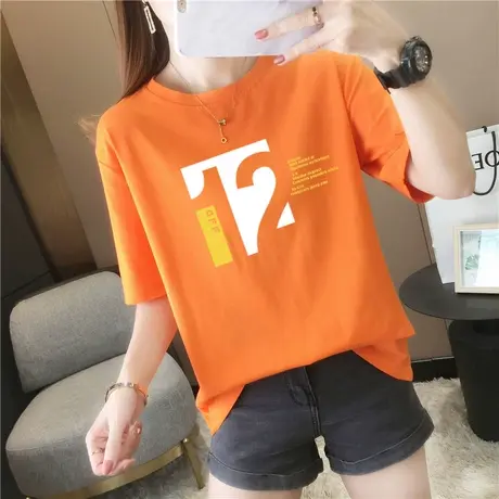 短袖t恤女春夏2023新款韩版纯棉宽松圆领内搭纯色男女情侣装上衣商品大图