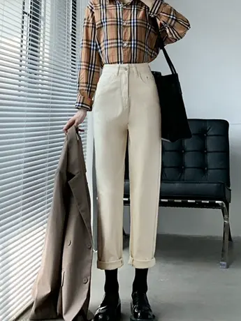 清仓捡漏外贸梨形哈伦牛仔裤春季薄款遮肉显瘦百搭休闲哈伦裤商品大图