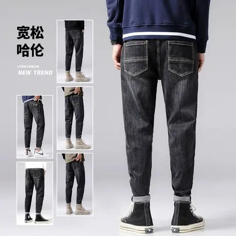 秋季工装牛仔裤高端潮牌2023年新款休闲长裤子男裤痞帅春秋款男装商品大图