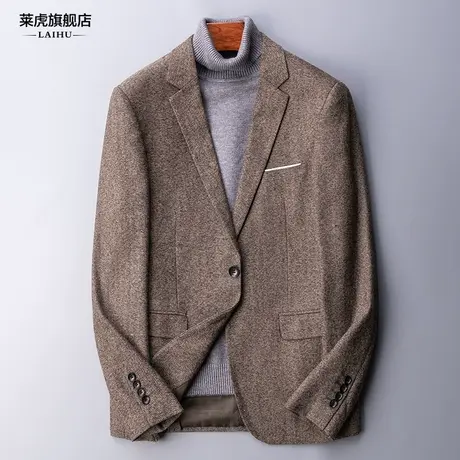 秋季新款休闲西装男士单件上衣韩版修身英伦复古青年小西服外套男图片