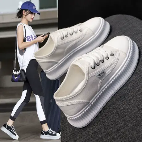 小众饼干鞋女2022年春季新款ulzzang百搭帆布鞋ins潮2023休闲板鞋图片
