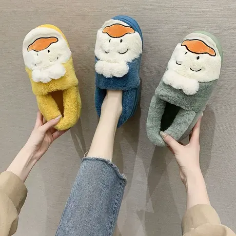 冬天室内居家拖鞋男女情侣可爱毛绒鸭子家居保暖毛茸茸棉拖鞋家用商品大图