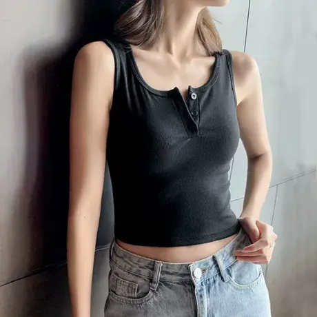 基础款网红打底背心女内搭夏季无袖抹胸上衣吊带设计感小众外穿潮图片