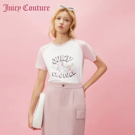 Juicy Couture橘滋2024新款天马星空印花烫钻插肩袖女式T恤商品大图
