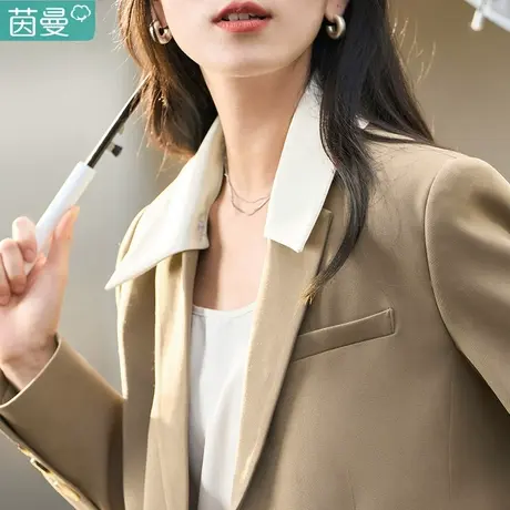 茵曼旗舰店春款女装2023新款小西装外套短款女士高级感西服初秋图片