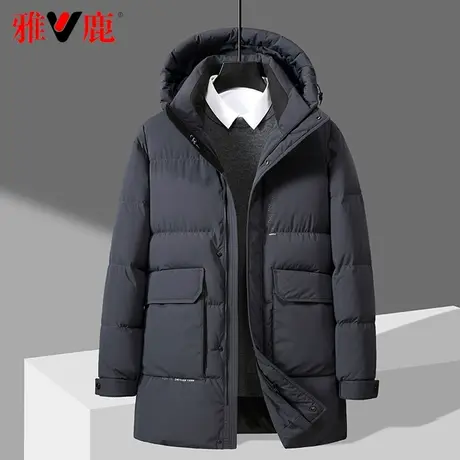 雅鹿反季中老年羽绒服男中长款2023新款加厚保暖冬季爸爸老人袄子图片
