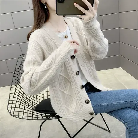秋季女士毛衣外套早秋2023年新款爆款宽松针织衫女开衫上衣春秋装商品大图