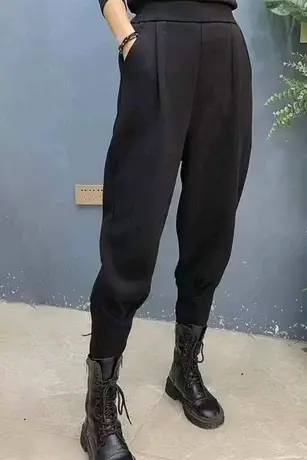 2023春季新款休闲裤加厚哈伦裤秋冬束脚裤宽松显瘦高腰萝卜裤女潮商品大图