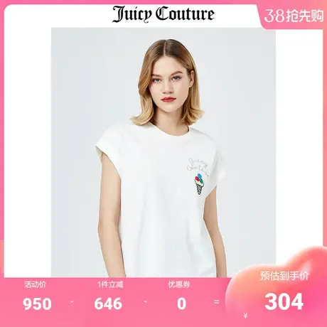 Juicy Couture橘滋夏季新款时尚休闲纯棉短袖T恤女百搭半袖上衣女商品大图