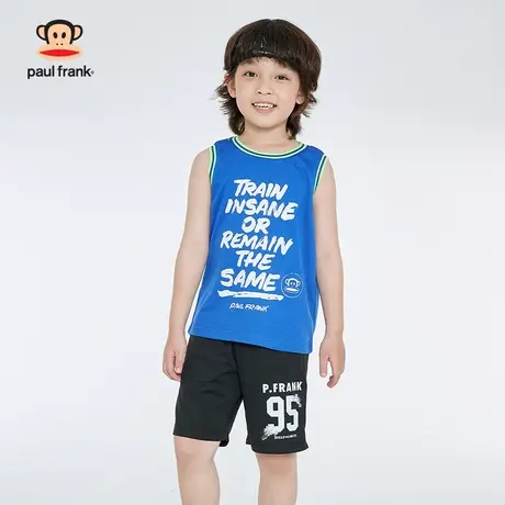 大嘴猴童装男童夏装背心套装2023新款洋气儿童夏季无袖短裤两件套商品大图