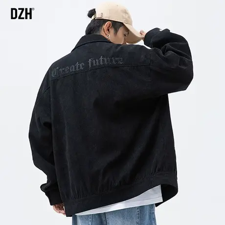 男士灯芯绒厚外套男潮牌秋冬款上衣宽松男装新款工装教练夹克冬季商品大图