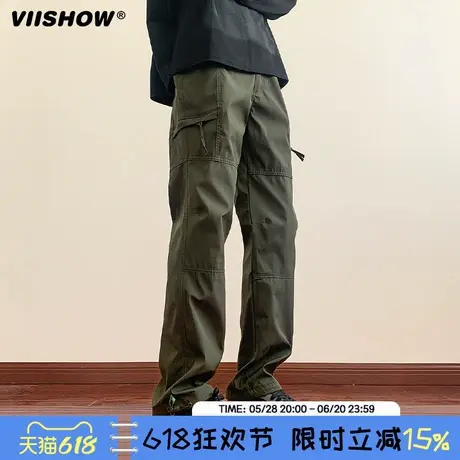 VIISHOW冲锋裤男款2024秋季登山机能工装裤子直筒宽松休闲长裤商品大图