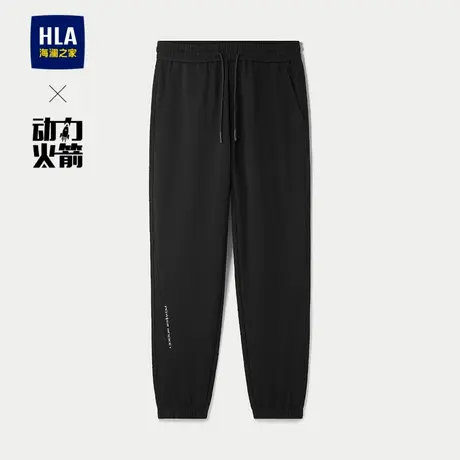 HLA/海澜之家轻商务航天抽绳印花卫裤25春夏新款松紧腰锥形长裤男商品大图