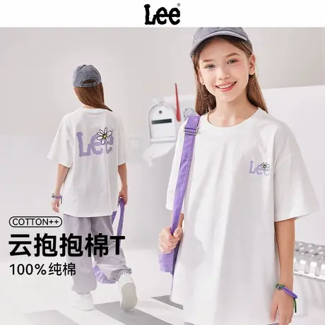 lee童装女童t恤短袖2025新款小女孩纯棉上衣儿童夏季宽松休闲半袖商品大图