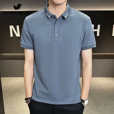 富贵鸟短袖Polo衫男士休闲商务上衣服夏季2025新款潮流翻领t恤男商品大图