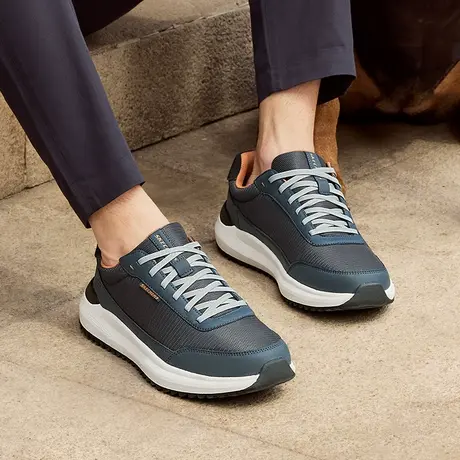 Skechers斯凯奇夏男休闲鞋透气网面运动鞋厚底跑步鞋软底舒适透气商品大图