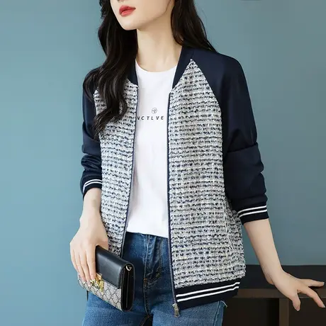 外套女秋装新款加肥加大码女装宽松中年妈妈洋气休闲百搭开衫上衣商品大图